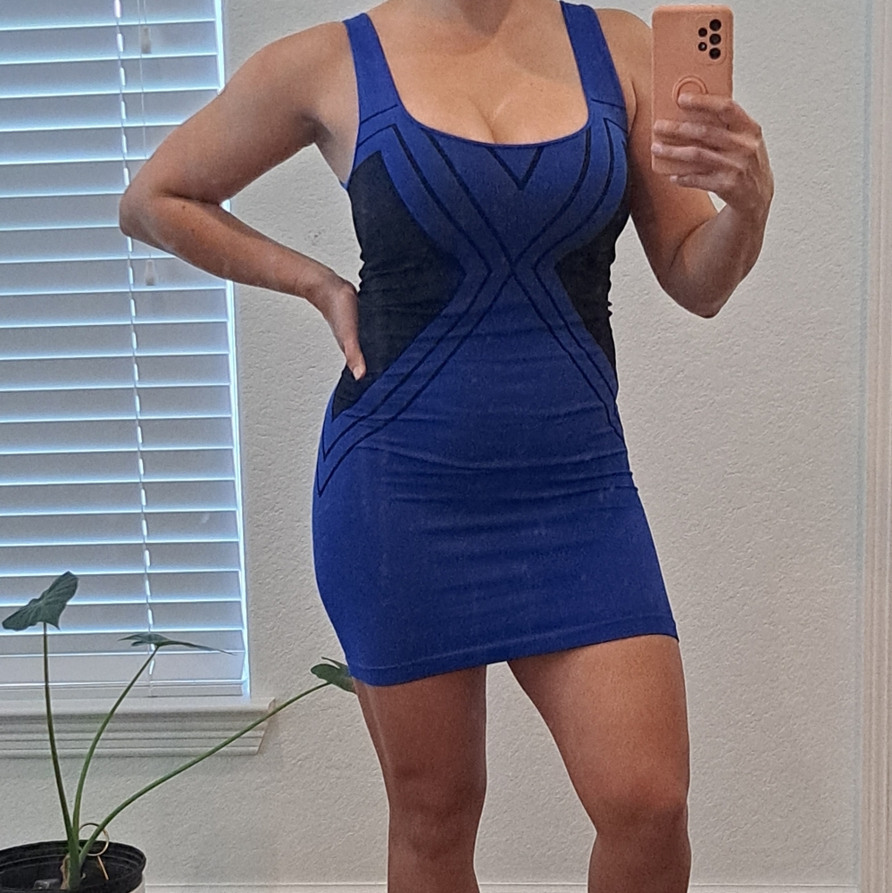 Bebe Bodycon Blue Women's Dress/ Size: Small